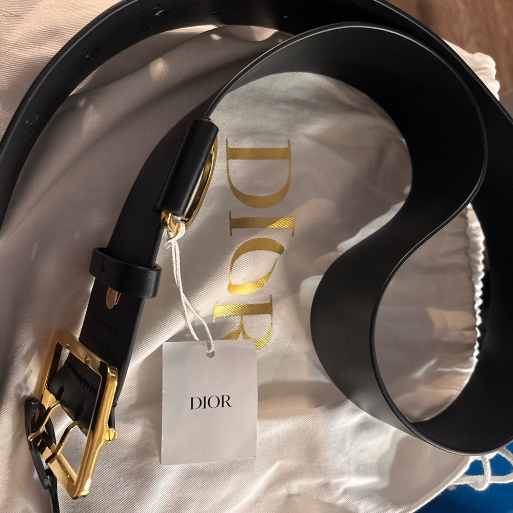 Dior Black and Gold Belt